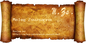 Meleg Zsuzsanna névjegykártya